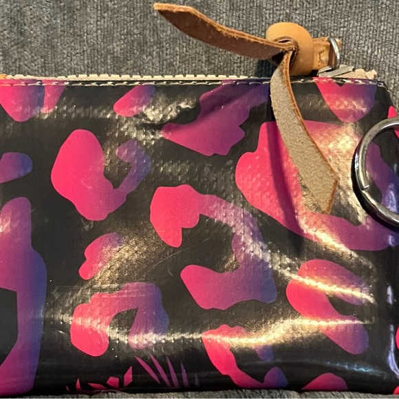 Consuela Vibrant Pink and Black Leopard Wallet with Key Ring - Picture 2 of 7